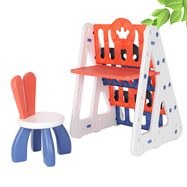 Zoomie Kids Kids Easel With Bookshelf ,Bottom Storage Basket,Drawing